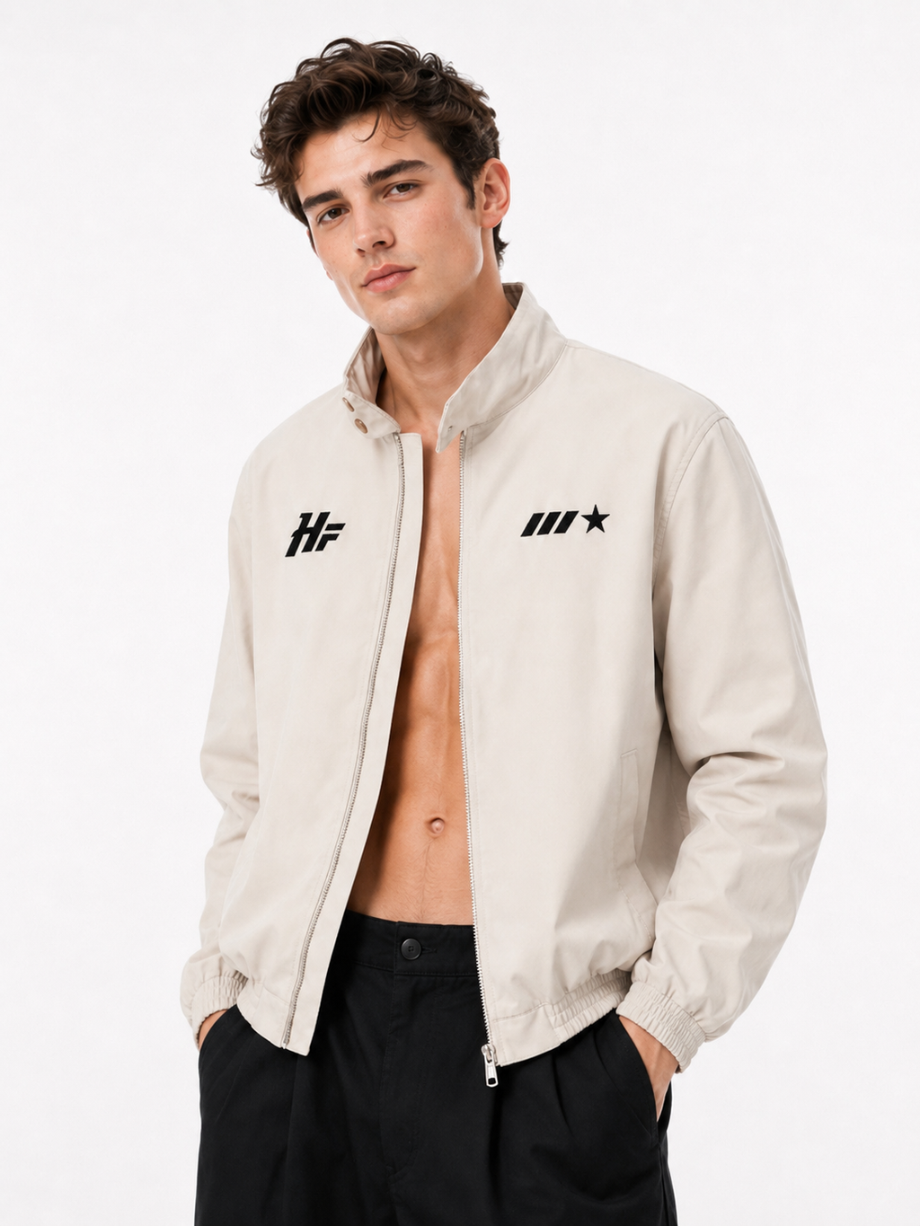 Stand Collar Racing Bomber Jacket